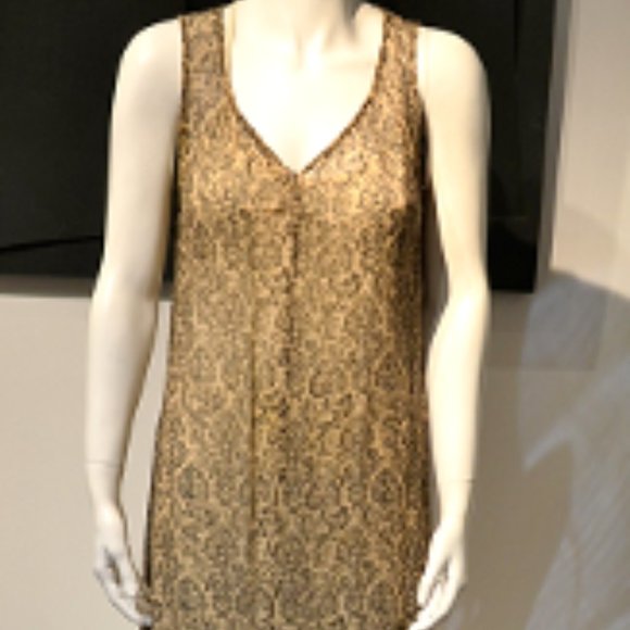 Printed SILK CHIFFON SUMMER MIDI SKIMMER DRESS - Picture 2 of 7